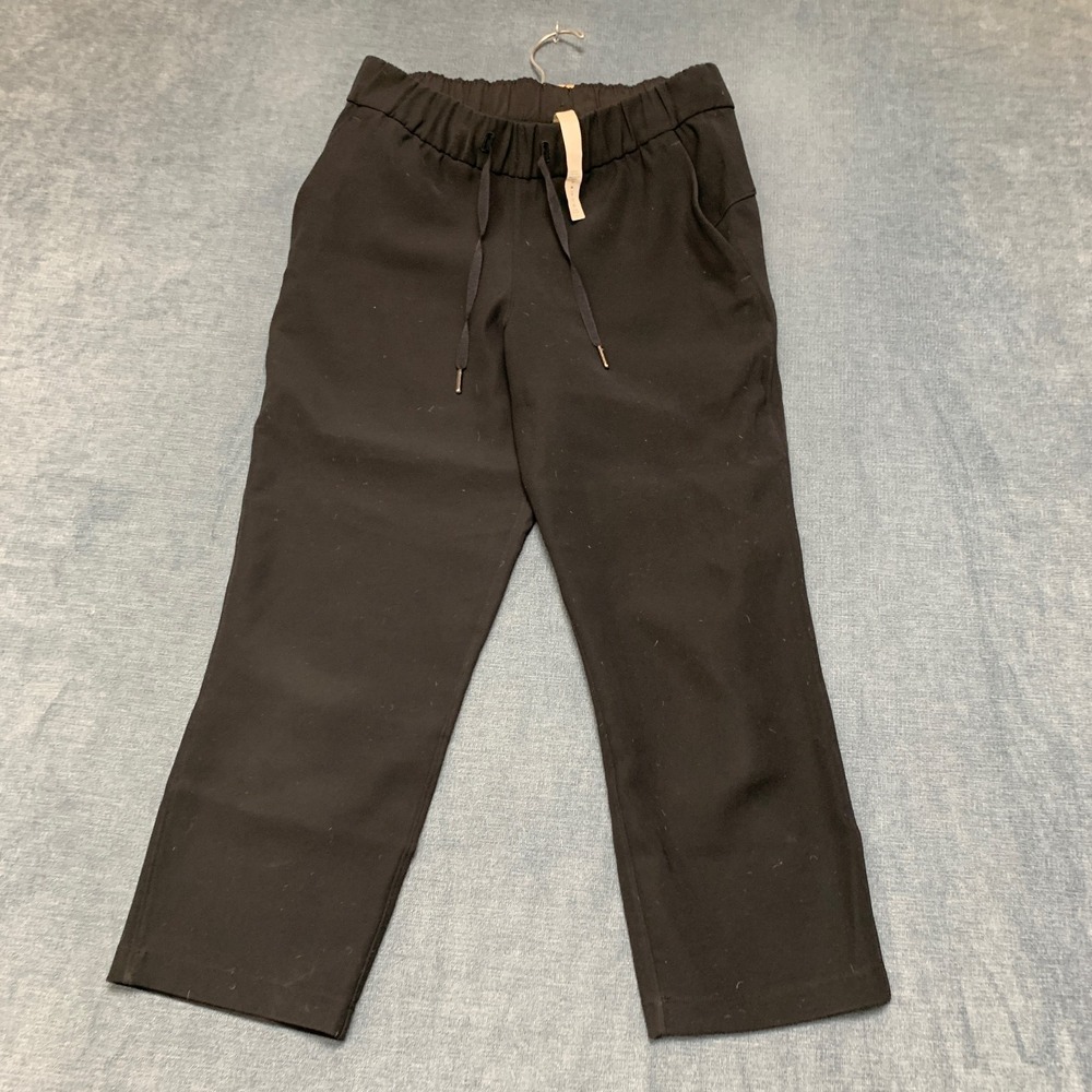 Lululemon Align Cropped Pants Women's 6 Black Athleisure Minimalist Drawstring